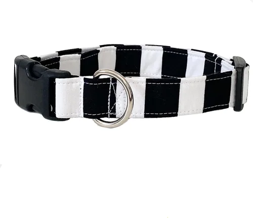 Vista 2 de Collar de perro a rayas blancas y negras (XS)