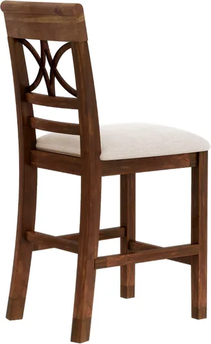 Vista 205 de Juego de mesa de comedor vintage de 6 piezas, juego de mesa de comedor de cocina de madera maciza con 4 sillas ergonómicas acolchadas y banco, mesa