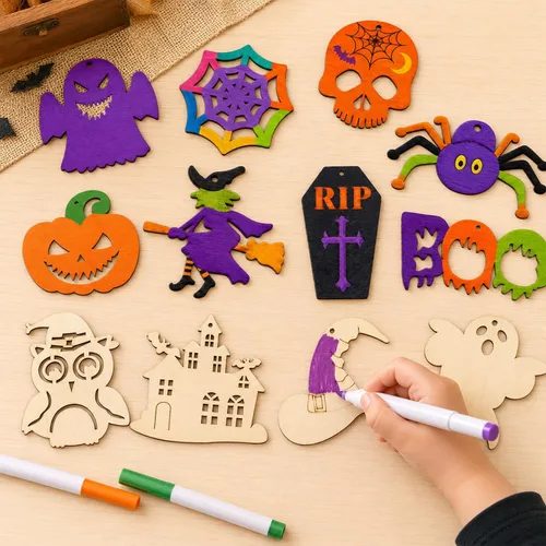 Vista 5 de Max Fun Manualidades de Halloween para niños, 36 piezas de adornos
