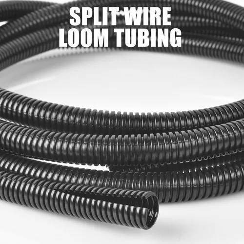 Vista 7 de ALLWIN Conducto de cable de telar de alambre dividido de 1/4 de pulgada, protector de cable de 30 pies, conducto flexible de cable automotriz