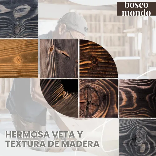 Vista 9 de BoscoMondo Estante de Repisa de Chimenea de Madera Maciza, Repisa Flotante para Sala de Estar, Repisa de Chimenea de Madera Rústica Estilo Granja