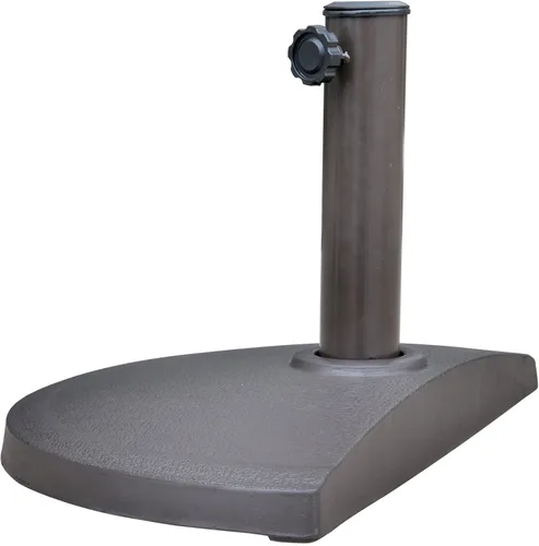Vista 6 de Island Umbrella Base de resina semicircular para paraguas, color marrón, 20 libras