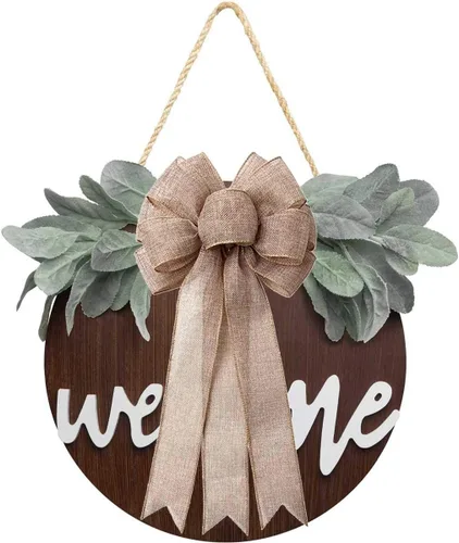 Vista 4 de Arco de arpillera para decoración de árbol de Navidad, decoración de fiesta de boda, 9.8 x 21.6 pulgadas