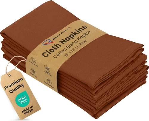 Vista 40 de Ruvanti - Juego de 4 servilletas de tela de 45x45 centímetros, lavables, suaves, duraderas, absorbentes, mezcla de algodón. Servilletas de mesa