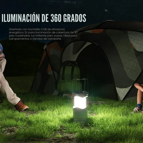 Vista 3 de Lichamp Linterna LED para campamento, paquete de 4 linternas alimentadas por batería para cortes de energía, luz colgante plegable portátil esencial