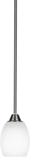 Vista 243 de Toltec Lighting Paramount - Mini colgante de 1 luz en acabado negro mate con cristal de arte perla de 7 pulgadas y estilo negro