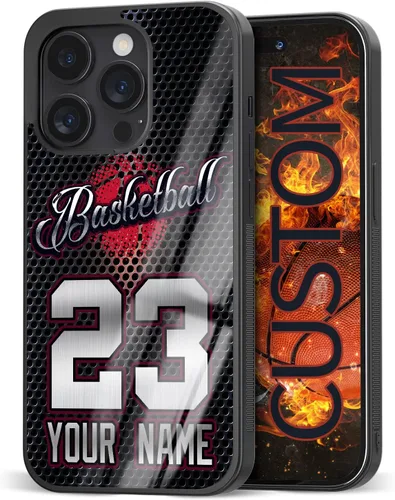 Vista 12 de Fundas de teléfono de baloncesto con número de nombre personalizado para iPhone 11 12 13 14 15 16 17 Pro Max Plus Mini Xr Xs, para Samsung S21 S22