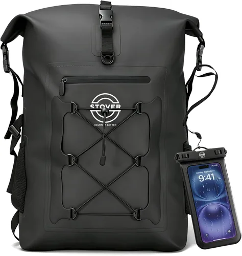 Vista 15 de STOVER 5/10/25/30/40/55L Waterproof Dry Bag- Roll-Top Backpack w/Phone Case- Kayaking, Hiking, Camping, Boating- Men/Women