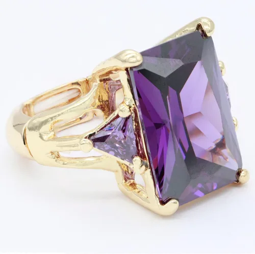 Vista 6 de Lavencious Anillos elásticos grandes y brillantes con circonitas cúbicas para mujer, talla 7-9