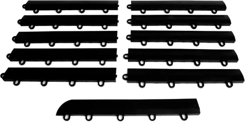 Vista 14 de Kit de borde de transición femenino Big Floors, borde de piso de garaje modular entrelazado duradero, compatible con productos RaceDeck, GarageTrac