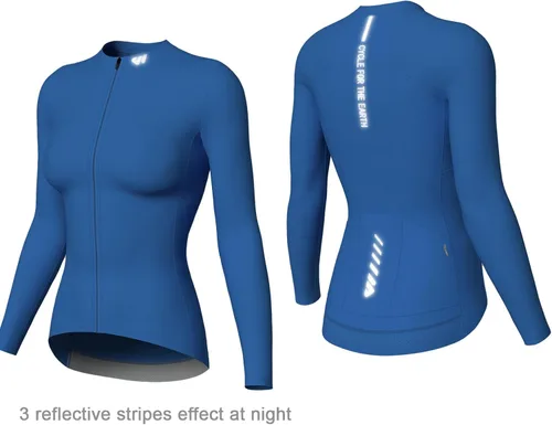 Vista 4 de Wulibike Camiseta de ciclismo para mujer, manga larga, camisetas de ciclismo para mujer, camisetas de ciclismo transpirables con 4 bolsillos