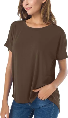 Vista 17 de Herou Camiseta Casual de Verano de Manga Corta Estilo Alto-Bajo Holgada Camisetas Básicas para Mujeres