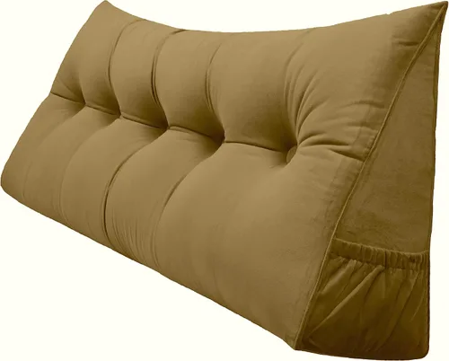 Vista 48 de Peachwell Almohada triangular de lectura para reposo en cama, cojín de refuerzo grande para cabecero, respaldo, almohada de cuña con funda extraíble
