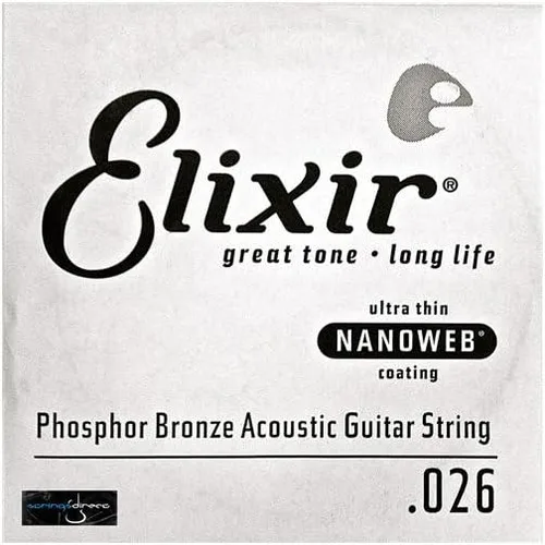 Vista 8 de Elixir, cuerdas de bronce para guitarra acústica 80/20 con recubrimiento Polyweb, extralivianas (.010-.047)