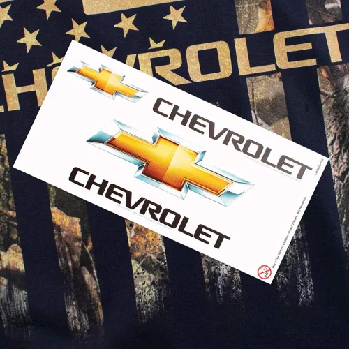 Vista 6 de Popfunk Chevy Camo Flag T-Shirt & Stickers