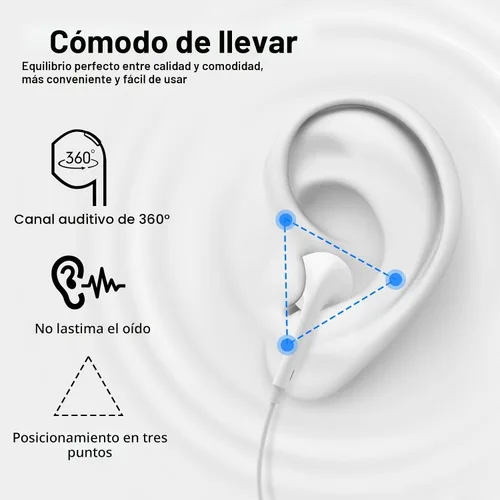 Vista 2 de [Certificado MFi de Apple] Auriculares con cable para iPhone, auriculares con micrófono integrado y control de volumen HiFi estéreo con reducción