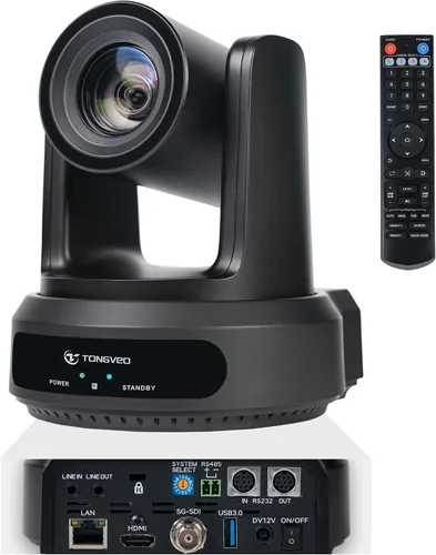 Vista 10 de TONGVEO Cámara PTZ Zoom Óptico 20X HDMI IP Transmisión en Vivo SDI USB3.0 1080P 60fps PoE Compatible con Servicios Religiosos Adoración Educación