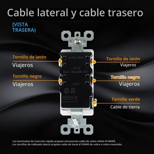 Vista 5 de ELEGRP Interruptor de luz decorativo de 4 vías, 15 amperios, 120-277 voltios, interruptor de pared basculante decorativo de CA de repuesto