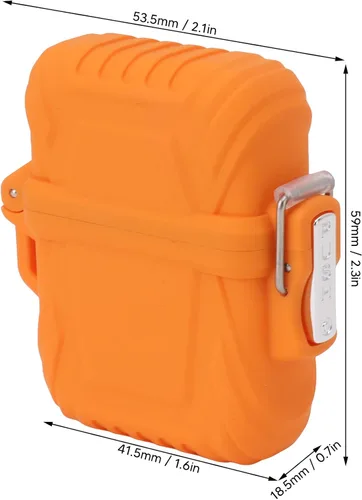 Vista 6 de TOPINCN Funda para encendedor de antorcha, resistente funda portátil IP56 impermeable para acampar al aire libre (naranja)