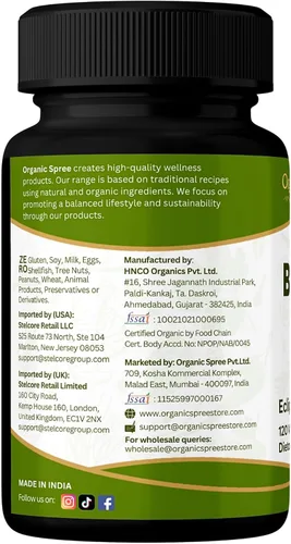 Vista 8 de ORGANIC SPREE Bhringraj 120 tabletas – Eclipta alba – 60 días de suministro – Apoya la nutrición del cabello, crecimiento saludable del cabello