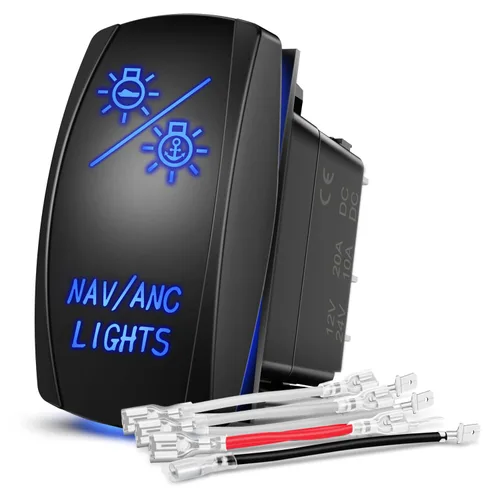 Vista 11 de Nilight Interruptor basculante de luces de alto y bajo alcance, interruptor de palanca de encendido/apagado/encendido DPDT de 7 pines, cables