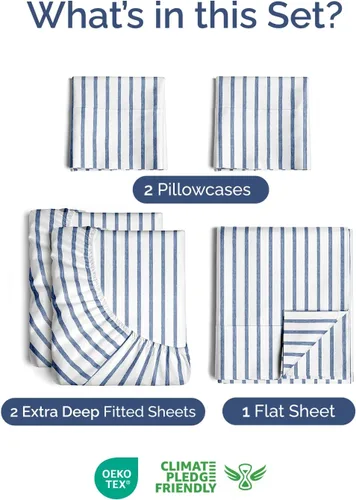 Vista 137 de Extra Deep Twin XL Sheet Set - 3 Piece College Dorm Room - White 01-Blanco