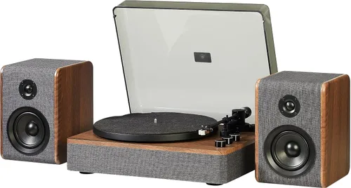 Vista 17 de Crosley CR7501A-CL Nocturne - Tocadiscos Bluetooth de 2 velocidades con altavoces estéreo a juego, color carbón