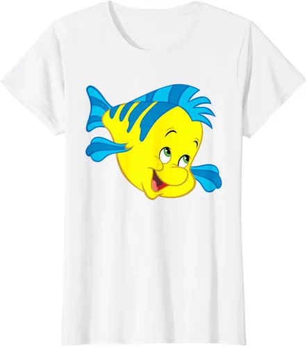 Vista 19 de Disney Camiseta de disfraz de cara grande de la Sirenita Flounder Sidekick