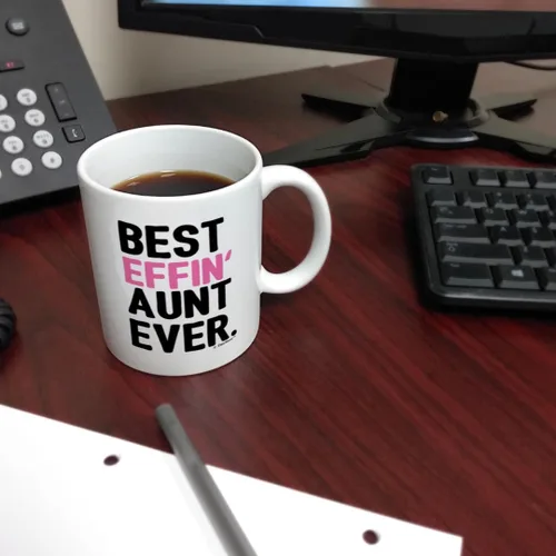 Vista 6 de Regalos para tía para mujer, regalo divertido para tía de la mejor tía Effin, regalo para tía, regalo para tía, taza de café, taza de café