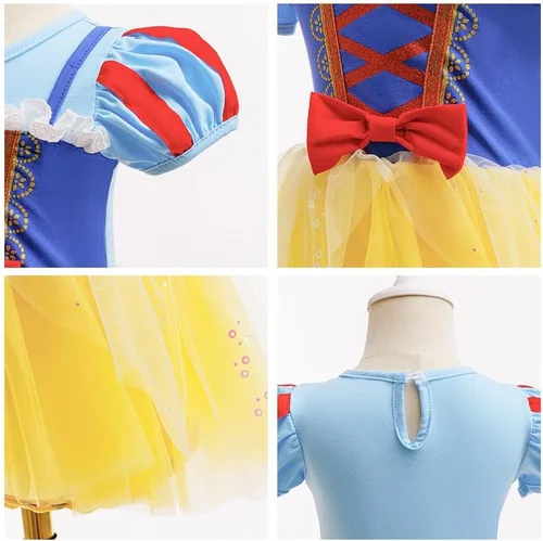 Vista 206 de Disfraz de princesa de Belle Sofía Blancanieves para niñas pequeñas, disfraz de princesa, Navidad, Halloween, mameluco con diadema