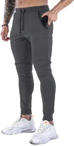 Vista 7 de Wangdo - Pantalones de gimnasio delgados para hombre, pantalones deportivos de entrenamiento cónicos, pantalones deportivos casuales para correr