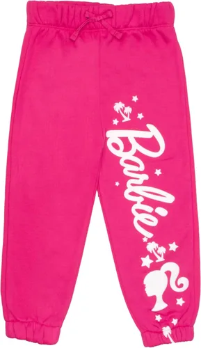 Vista 4 de Barbie Conjunto de sudadera con capucha y pantalones deportivos para niñas con estampado completo con logotipo