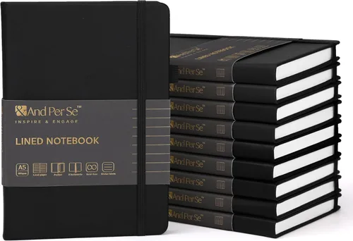 Vista 13 de ⩓ Per Se Cuaderno de Diario con Líneas (3 Paquetes), 160 Páginas Papel Grueso 100GSM, A5 Tapa Dura Cuadernos con Rayas Universitarias para Escribir