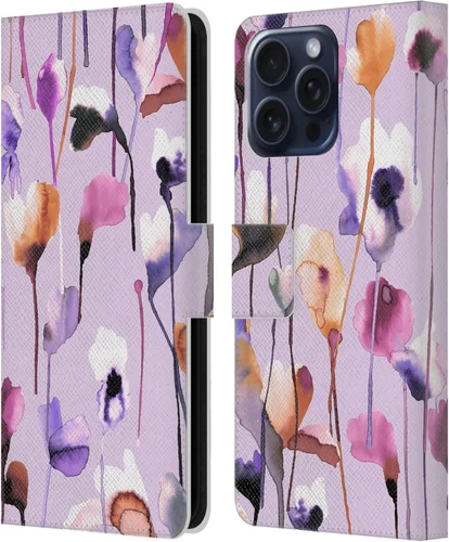 Vista 289 de Head Case Designs Officially Licensed Ninola Abstract Poppies Lilac Floral Leather Wallet Case Compatible with Samsung Galaxy A07 4G