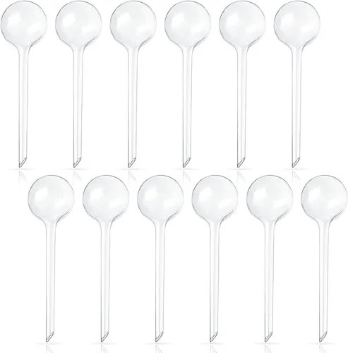 Vista 7 de 10 globos transparentes de riego de plantas, bombillas de plástico de riego automático, dispositivo de riego automático de flores, bebedero