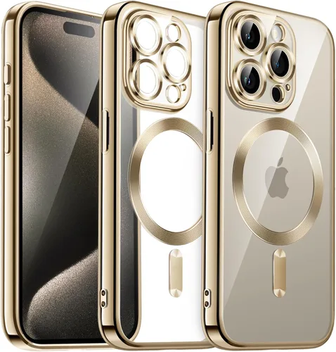 Vista 11 de JETech Funda magnética para iPhone 15 Pro de 6.1 pulgadas, protección completa de lente de cámara, compatible con carga inalámbrica MagSafe, funda