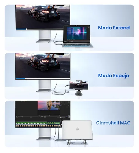 Vista 5 de Warrky Cable USB C a HDMI 4K 60Hz de 3.3 pies [enchufes chapados en oro antiinterferencias] Cable de aluminio tipo C a HDMI 2.0, Thunderbolt 3/4/5