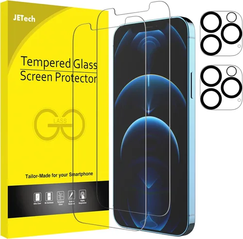 Vista 25 de JETech Protector de pantalla para iPhone 11 de 6.1 pulgadas con protector de lente de cámara, película de vidrio templado, paquete de 2