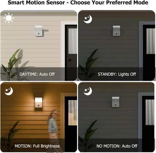 Vista 7 de Accesorios de luz al aire libre con sensor de movimiento, montaje en pared, aplique de pared exterior, luz de porche, luces de garaje, luces