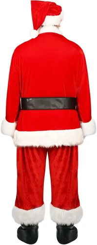 Vista 6 de rericonq Santa Suit Mens Santa Claus Costume 10pcs Christmas Santa Outfits for Adults Santa Costume Santa Coat 2022