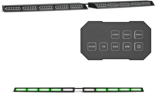 Vista 13 de SpeedTech Lights Raptor Elite TIR - Barra de luz LED estroboscópica para parabrisas superior, con soporte y caja de control, color ámbar/ámbar