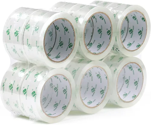Vista 6 de BOMEI PACK Cinta de embalaje transparente, rollos de repuesto de cinta de embalaje, 6 rollos de 2 mil x 1.88 pulgadas, 60 yardas para sellar, mudar