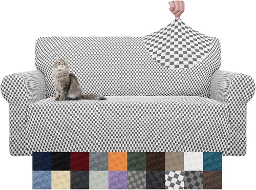 Vista 49 de YEMYHOM Funda para sofá con diseño jacquard de alta elasticidad, funda para silla de sala de estar, a prueba de mascotas, perros y gatos