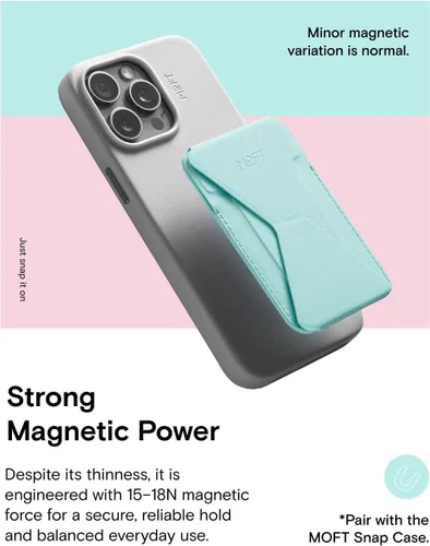 Vista 4 de MOFT Soporte magnético para cartera compatible con iPhone 17/16/15/14/13/12, ajuste de ángulo y soporte de teléfono compatible con MOVAS Magsafe