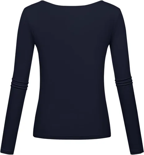 Vista 2 de Camisas de manga larga para mujer, cuello en V, estilo casual
