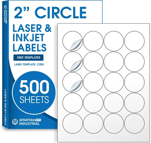 Vista 18 de Etiquetas circulares de 0.75" para láser y inyección de tinta, Spartan