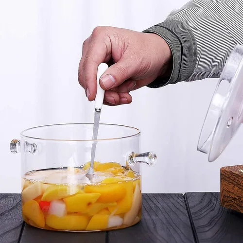Vista 6 de Olla de cocina de vidrio de 1.4L/47oz, cacerola de vidrio con olla de doble mango