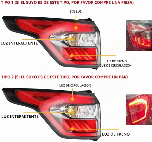 Vista 5 de Dasbecan Conjunto de luz trasera compatible con Ford Escape 2017 2018 2019 Lado izquierdo del conductor