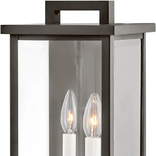 Vista 3 de Hinkley Weymouth Collection - Farol pequeño de pared para exteriores, dos luces, bronce aceitado