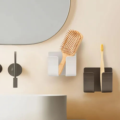 Vista 3 de TiciKim 2 soportes de pared para teléfono celular, soporte adhesivo para teléfono celular con orificio de recepción de cable de datos, soporte
